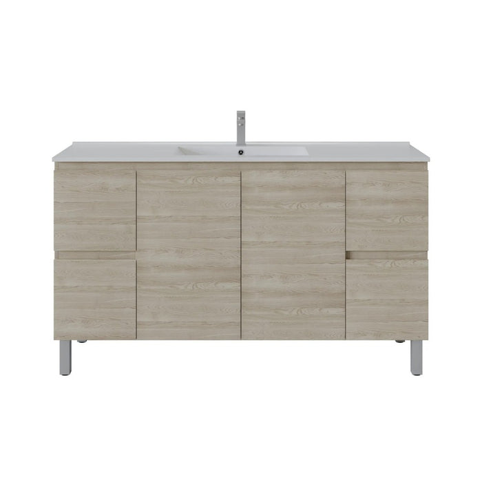 600-1800*460*880mm Poseidon Nordic Classic Oak Standard With Legs PVC Freestanding Vanity