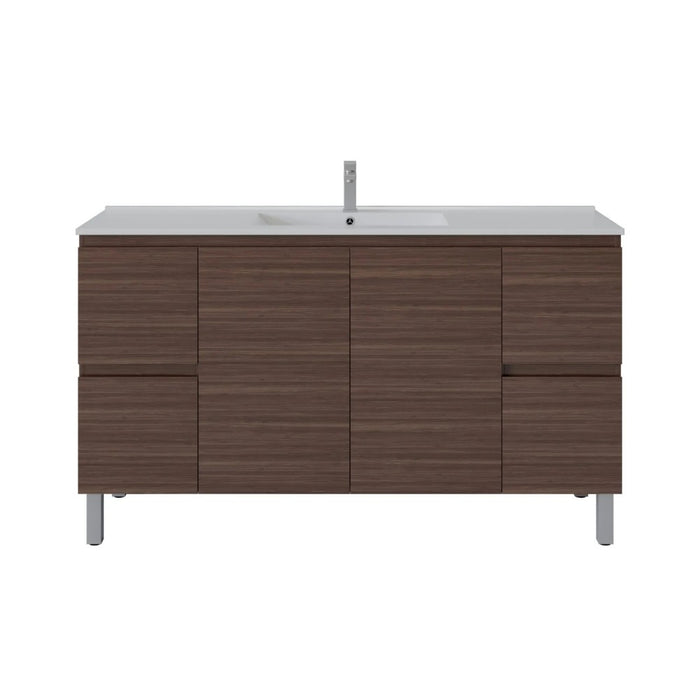 600-1800*460*880mm Poseidon Nordic Walnut Standard With Legs PVC Freestanding Vanity