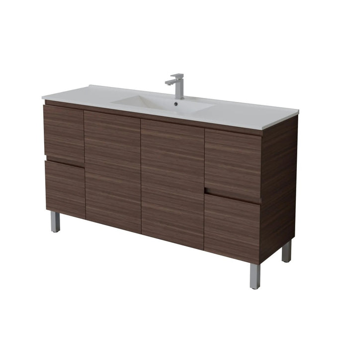 600-1800*460*880mm Poseidon Nordic Walnut Standard With Legs PVC Freestanding Vanity