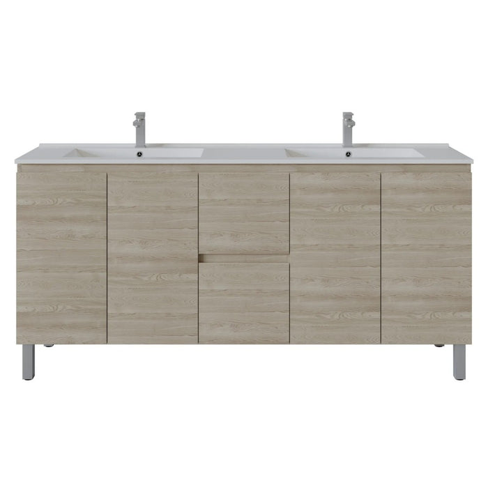 600-1800*460*880mm Poseidon Nordic Classic Oak Standard With Legs PVC Freestanding Vanity