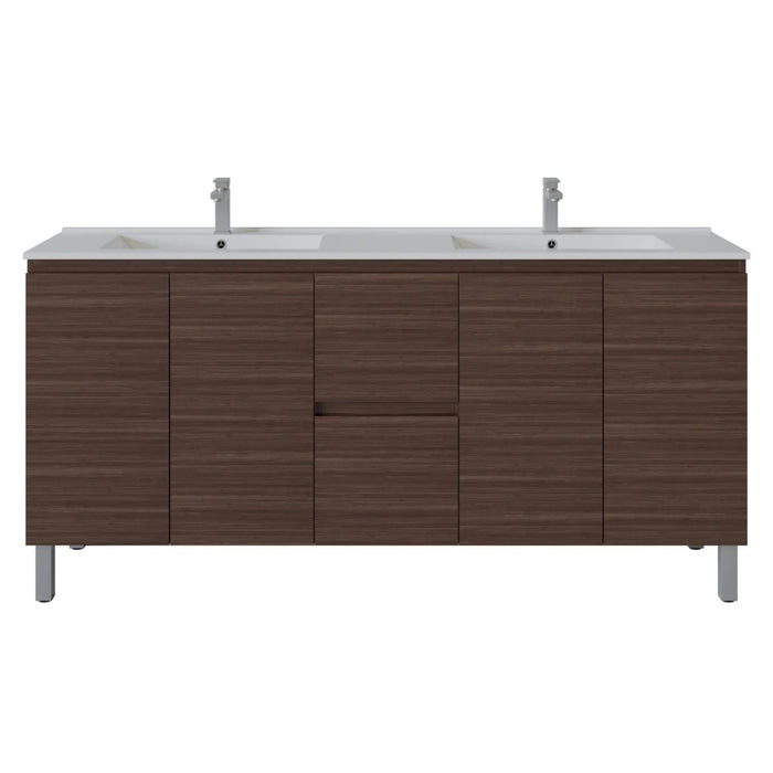 600-1800*460*880mm Poseidon Nordic Walnut Standard With Legs PVC Freestanding Vanity
