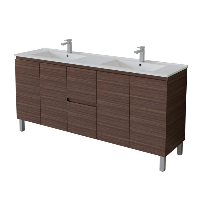 600-1800*460*880mm Poseidon Nordic Walnut Standard With Legs PVC Freestanding Vanity