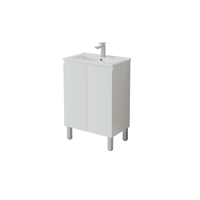 600/750/900*360*860mm Poseidon Nordic Slim White PVC Bathroom Freestanding Vanity