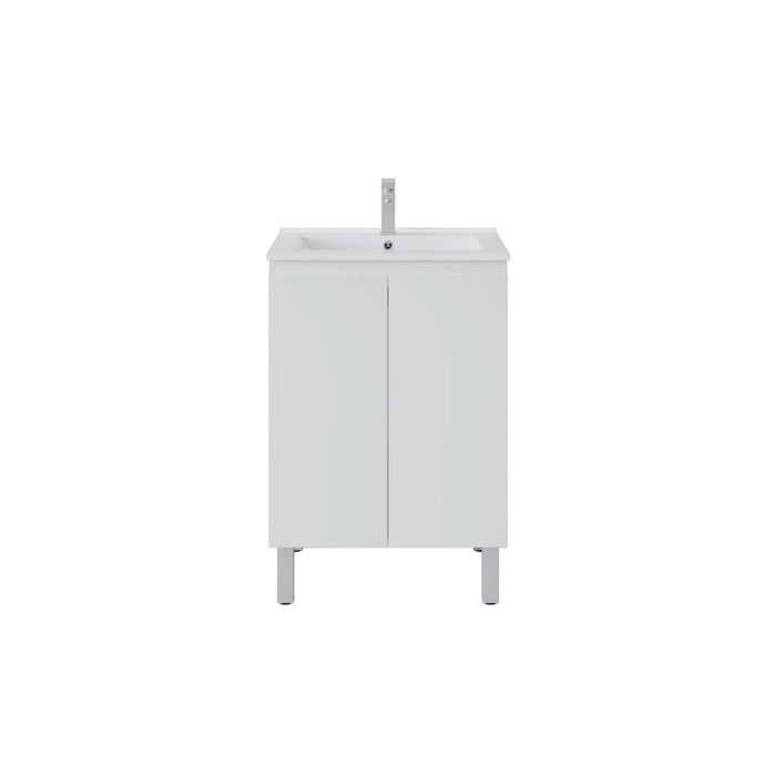 600-1800*460*880mm Poseidon Nordic Gloss White Standard With Legs PVC Freestanding Vanity