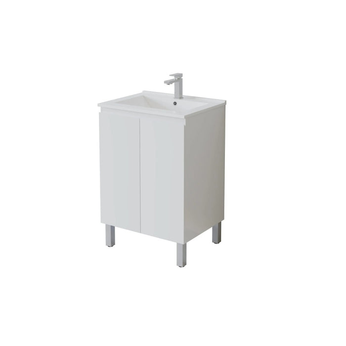 600-1800*460*880mm Poseidon Nordic Gloss White Standard With Legs PVC Freestanding Vanity