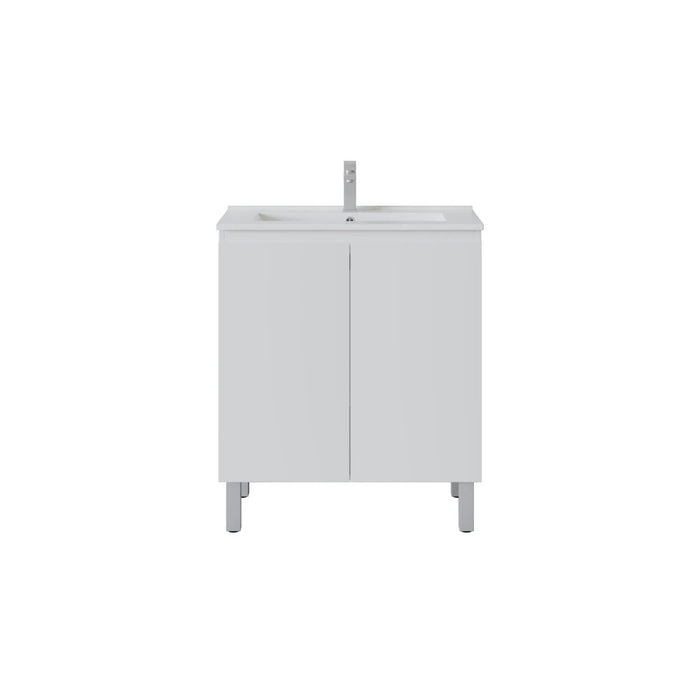 600/750/900*360*860mm Poseidon Nordic Slim White PVC Bathroom Freestanding Vanity