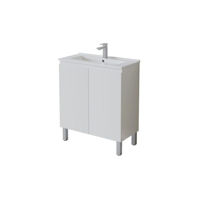 600/750/900*360*860mm Poseidon Nordic Slim White PVC Bathroom Freestanding Vanity