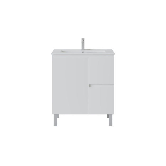 600/750/900*360*860mm Poseidon Nordic Slim White PVC Bathroom Freestanding Vanity