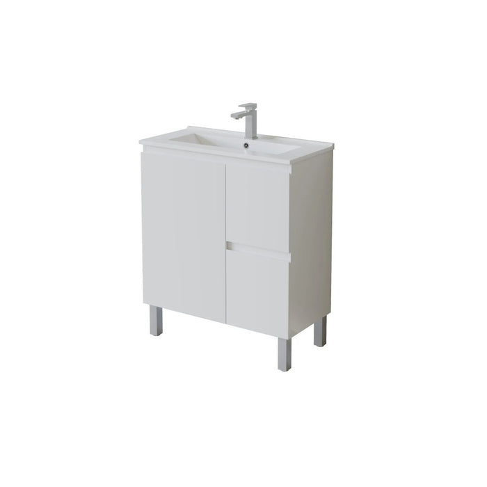 600/750/900*360*860mm Poseidon Nordic Slim White PVC Bathroom Freestanding Vanity