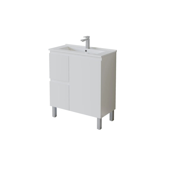 600/750/900*360*860mm Poseidon Nordic Slim White PVC Bathroom Freestanding Vanity