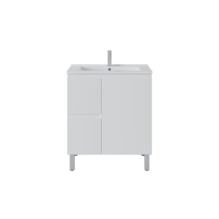 600-1800*460*880mm Poseidon Nordic Gloss White Standard With Legs PVC Freestanding Vanity