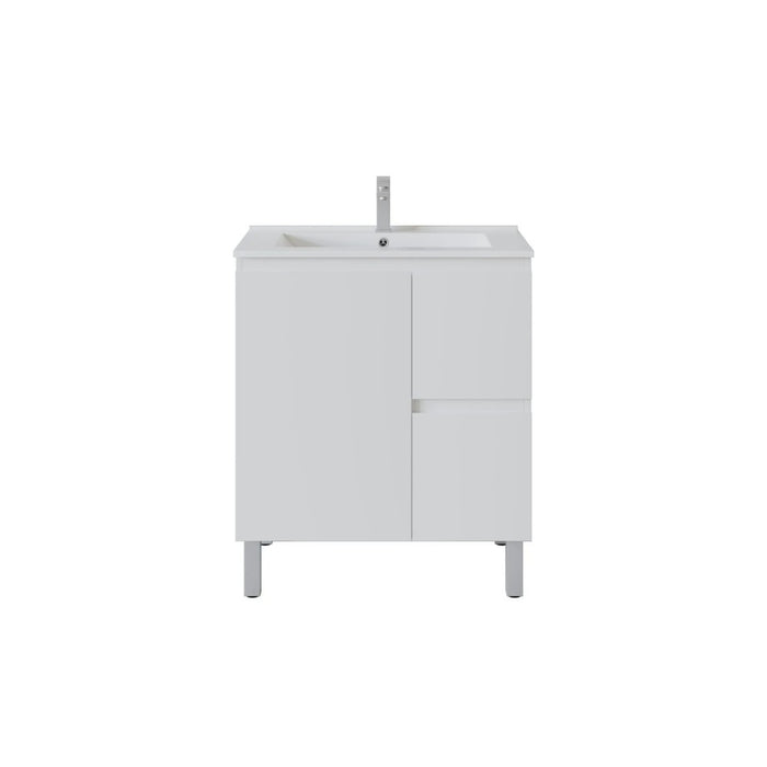 600-1800*460*880mm Poseidon Nordic Gloss White Standard With Legs PVC Freestanding Vanity