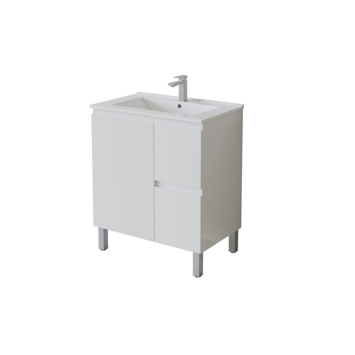 600-1800*460*880mm Poseidon Nordic Gloss White Standard With Legs PVC Freestanding Vanity