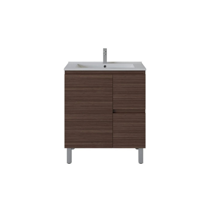600-1800*460*880mm Poseidon Nordic Walnut Standard With Legs PVC Freestanding Vanity