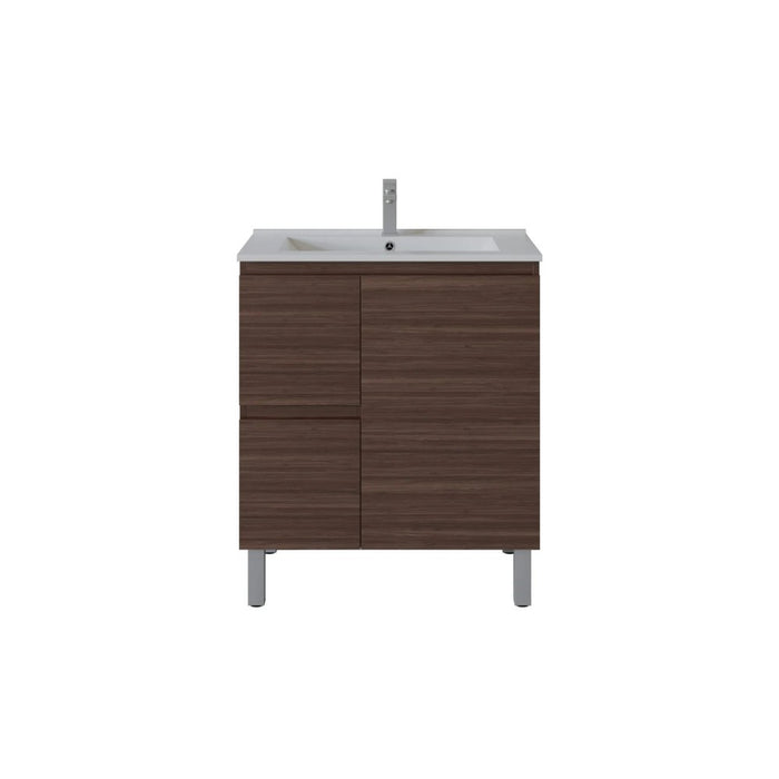 600-1800*460*880mm Poseidon Nordic Walnut Standard With Legs PVC Freestanding Vanity
