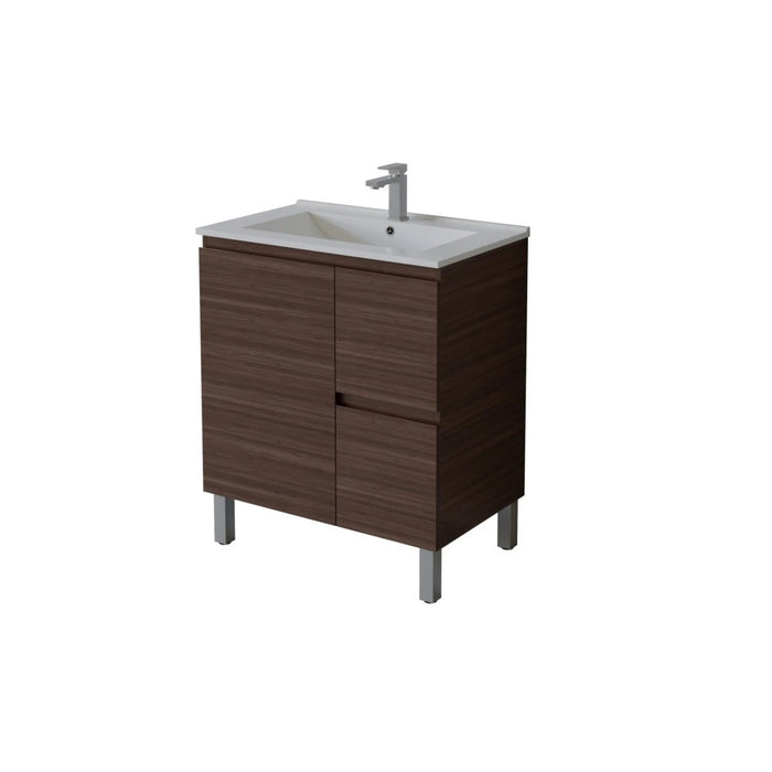 600-1800*460*880mm Poseidon Nordic Walnut Standard With Legs PVC Freestanding Vanity