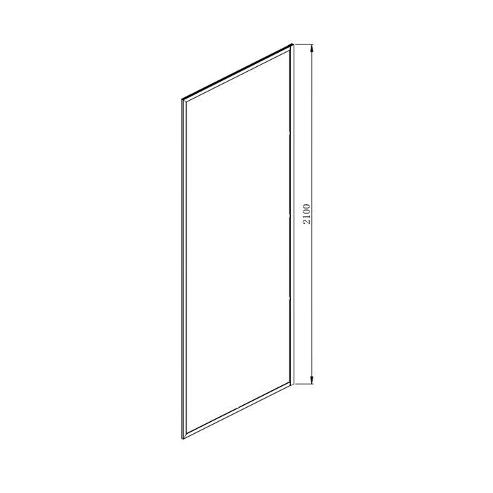 900-1200mm 10mm Glass Covey Matt Black Framed Walk-in Single Panel Shower Screen Without Support Bar - 2100mm Height