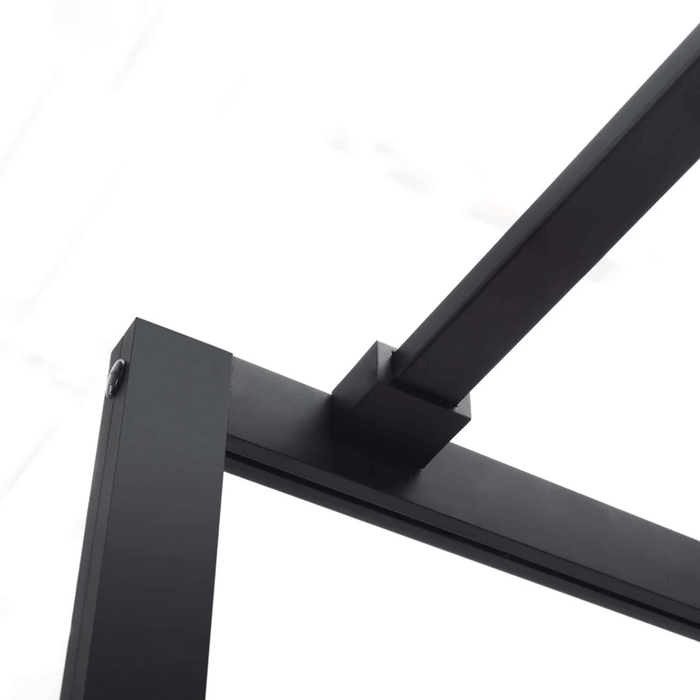 1200mm 6mm Glass Covey Matt Black Printing Grills Framed Walk-in Single Panel Shower Screen With Support Bar - 2000mm Height