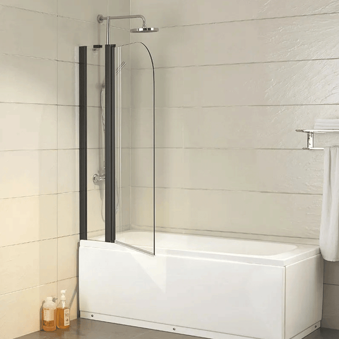 1000/1200mm 6mm Glass Covey Frameless Double Swing Panel Over Bathtub Shower Screens - 1500mm Height
