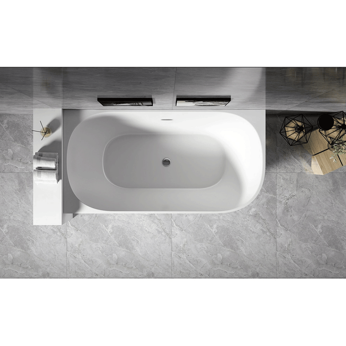 1300/1400*720*600mm Nerida Series Gloss White Corner Bathtub With Overflow
