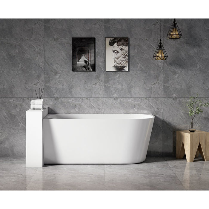 1300/1400*720*600mm Nerida Series Gloss White Corner Bathtub With Overflow