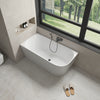 1300/1400*750*580/590mm Nerida Series Gloss White Corner Bathtub Non-Over Flow