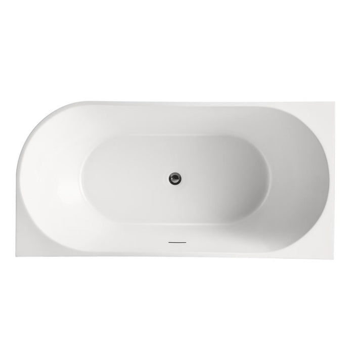 1700*800*600mm/1500*750*600mm White Acrylic Corner Back to Wall Bathtub With Overflow