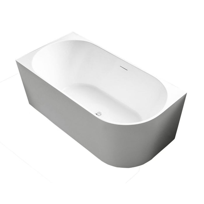 1300/1400*720*600mm Nerida Series Gloss White Corner Bathtub With Overflow