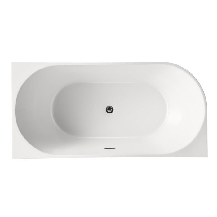 1700*800*600mm/1500*750*600mm White Acrylic Corner Back to Wall Bathtub With Overflow