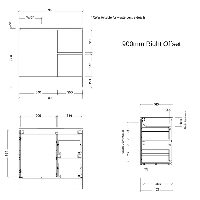 TIMBERLINE NEVADA CUSTOM FLOOR STANDING VANITY (ALL SIZING)