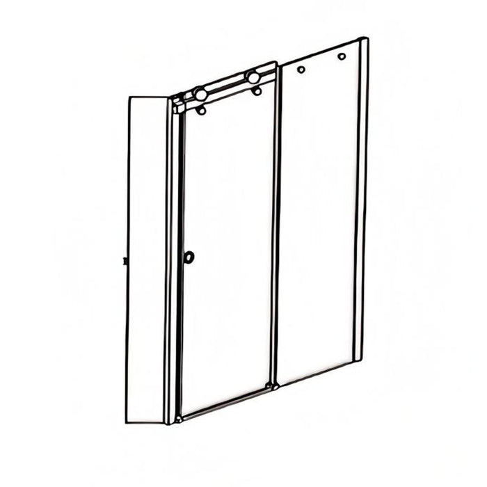 900-1800*2000mm SUN 8mm Glass Sliding Wall To Wall Framelesss Brushed Nickel Fittings Shower Screen
