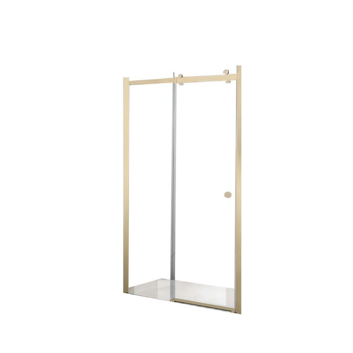 900-1800*2000mm SUN 8mm Glass Sliding Wall To Wall Frameless Brushed Gold Fittings Shower Screens