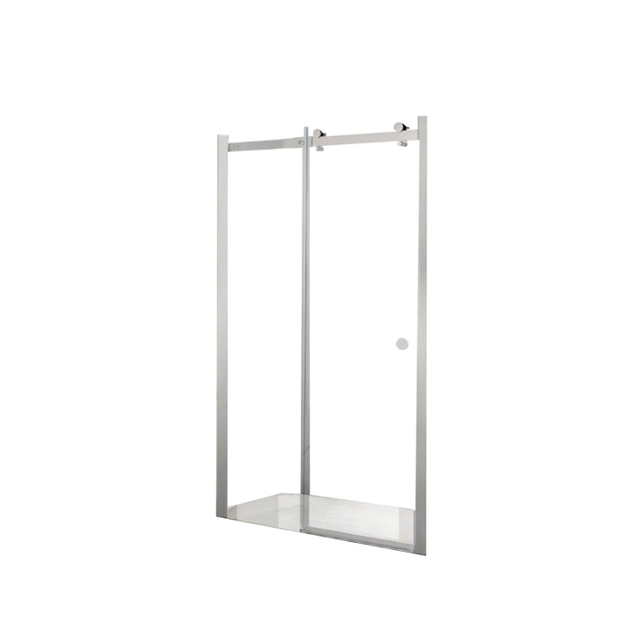 900-1800*2000mm SUN 8mm Glass Sliding Wall To Wall Framelesss Brushed Nickel Fittings Shower Screen