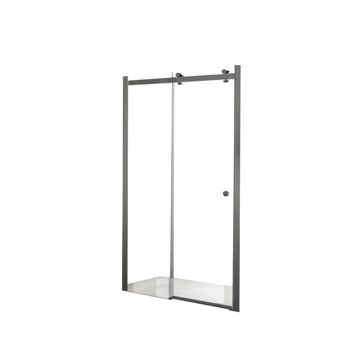 900-1800*2000mm SUN 8mm Glass Sliding Wall To Wall Frameless Gun Metal Fittings Shower Screens