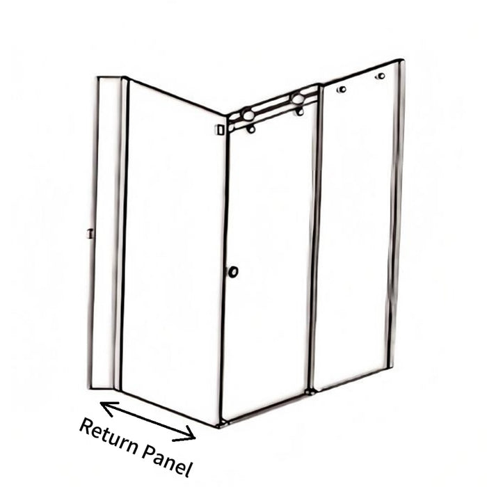 900-1800*2000mm SUN 8mm Glass Sliding Door L Shape Frameless Brushed Gold Fittings Shower Screens