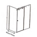 900-1800*2000mm SUN 8mm Glass Sliding Door L Shape Frameless Black Fittings Shower Screens