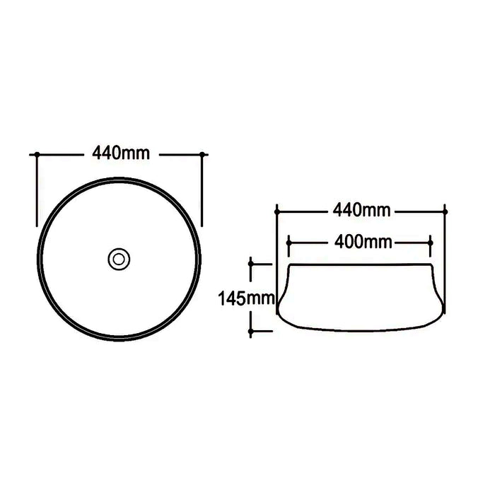 440*440*155mm Mix Purple with White Ceramic Round Above Counter Art Basin