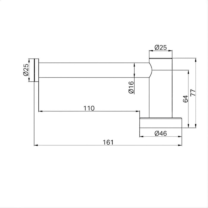160mm Nero Mecca 304 Stainless Steel Round Toilet Roll Holder