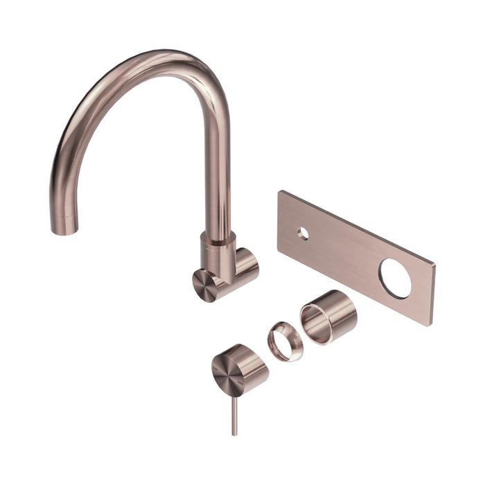 270mm Nero Mecca Brass Round Wall Basin/Bath Mixer With Swivel Spout