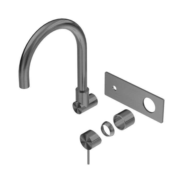 270mm Nero Mecca Brass Round Wall Basin/Bath Mixer With Swivel Spout