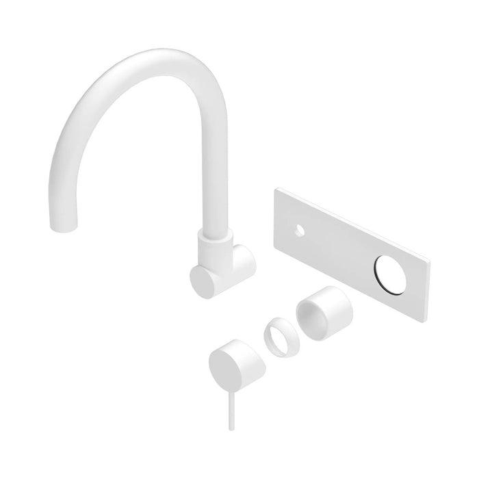 270mm Nero Mecca Brass Round Wall Basin/Bath Mixer With Swivel Spout