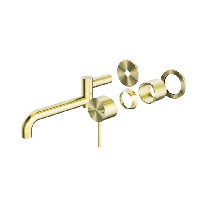 225mm Nero Mecca Brass Round Wall Basin/Bath Mixer With Swivel Spout