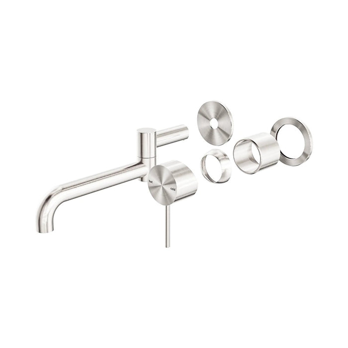 225mm Nero Mecca Brass Round Wall Basin/Bath Mixer With Swivel Spout