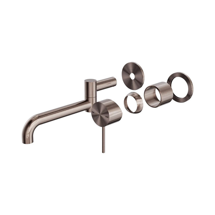 225mm Nero Mecca Brass Round Wall Basin/Bath Mixer With Swivel Spout
