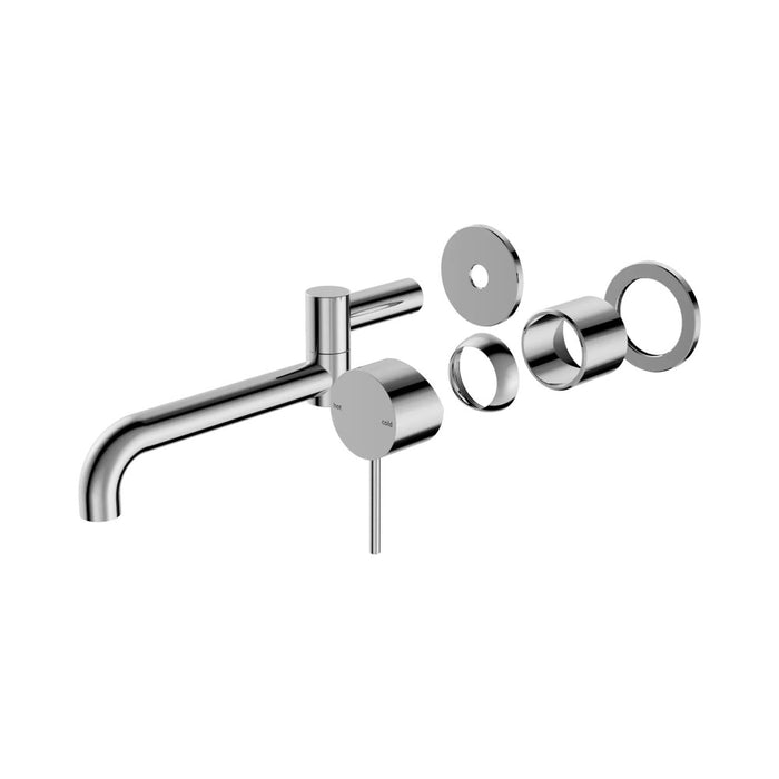225mm Nero Mecca Brass Round Wall Basin/Bath Mixer With Swivel Spout