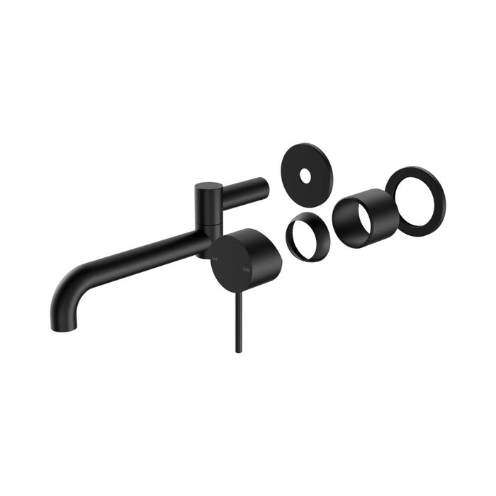 225mm Nero Mecca Brass Round Wall Basin/Bath Mixer With Swivel Spout