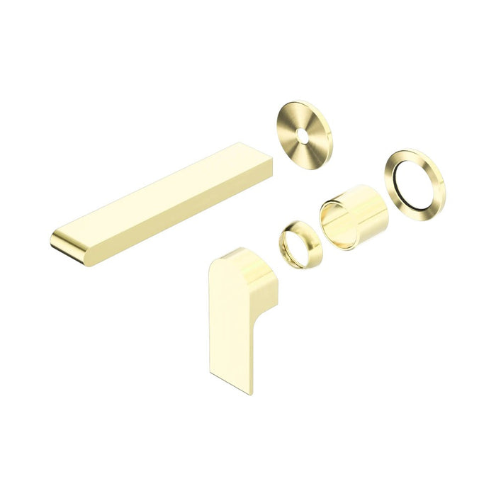 187mm Nero Bianca Brass Soft Square Spout Wall Basin/Bath Mixer Separate Back Plate