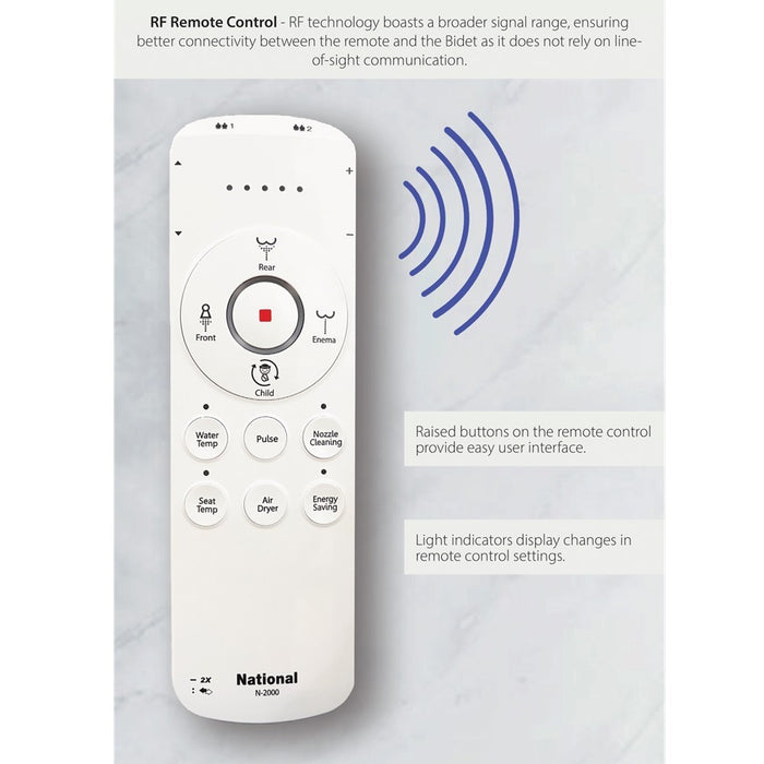 The Bidet Shop National N-2000 Ultra Slim Bidet - Remote Control