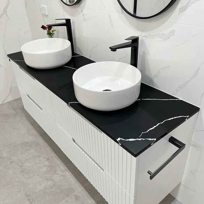 600-1500*460*550mm Noosa Matte White High Moisture Resistant Plywood/Polyurethane Wall Hung Vanity