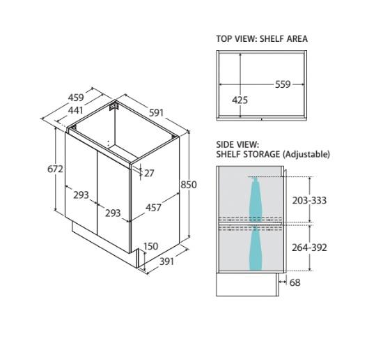 600-1800*400*850mm Door & Drawer Floor Standing Vanity